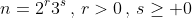 n=2^r3^s\,,\,r>0\,,\,s\geq 0