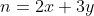 n=2x+3y