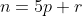 n=5p+r