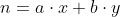 n=a\cdot{x}+b\cdot{y}