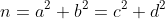 n=a^2+b^2=c^2+d^2