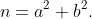 n=a^2+b^2.