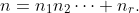 n=n_1n_2\cdots n_r.