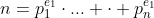 n=p_1^{e_1}\cdot... \cdot p_n^{e_1}