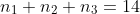 n_1+n_2+n_3=14