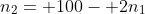 n_2= 100- 2n_1