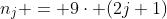 n_j = 9\cdot (2j+1)