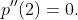 p''(2)=0.