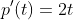 p'(t)=2t