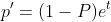 p'=(1-P)e^t