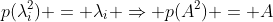 p(\lambda_i^2) = \lambda_i \Rightarrow p(A^2) = A