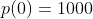 p(0)=1000