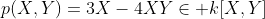p(X,Y)=3X-4XY\in k[X,Y]