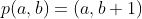 p(a,b)=(a,b+1)