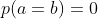 p(a=b)=0