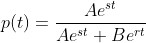 p(t)=\frac{Ae^{st}}{Ae^{st}+Be^{rt}}