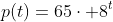p(t)=65\cdot 8^t