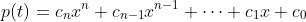 p(t)=c_nx^n+c_{n-1}x^{n-1}+\cdots+c_1x+c_0