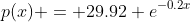 p(x) = 29.92 e^{-0.2x}