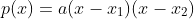p(x)=a(x-x_1)(x-x_2)