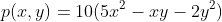 p(x,y)=10(5x^2-xy-2y^2)