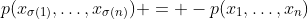 p(x_{\sigma(1)},\dots,x_{\sigma(n)}) = -p(x_1,\dots,x_n)