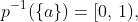 p^{-1}(\{a\})=[0,\,1),