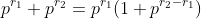 p^{r_1}+p^{r_2}=p^{r_1}(1+p^{r_2-r_1})
