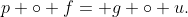p \circ f= g \circ u.