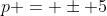 p = \pm 5