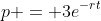 p = 3e^{-rt}