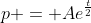 p = Ae^{\frac{t}{2}}