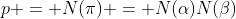p = N(\pi) = N(\alpha)N(\beta)