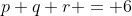 p+q+r = 6