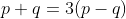 p+q=3(p-q)