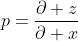 p=\frac{\partial z}{\partial x}