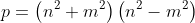 p=\left(n^2+m^2\right)\left(n^2-m^2\right)