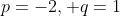 p=-2, q=1