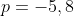 p=-5,8
