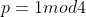 p=1mod4