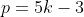 p=5k-3