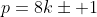 p=8k\pm 1