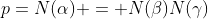 p=N(\alpha) = N(\beta)N(\gamma)