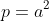 p=a^2