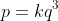 p=kq^3
