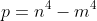 p=n^4-m^4