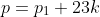 p=p_1+23k