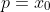 p=x_{0}