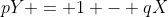 pY = 1 - qX