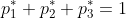 p_1^*+p_2^*+p_3^*=1
